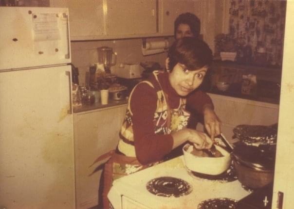 Javiers Mother Cooking Puerto Rican Food In Our Apartment In Germany